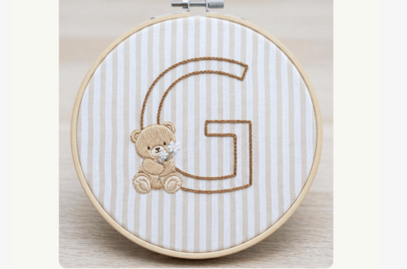 Teddy Bear Letter Embroidery Pattern