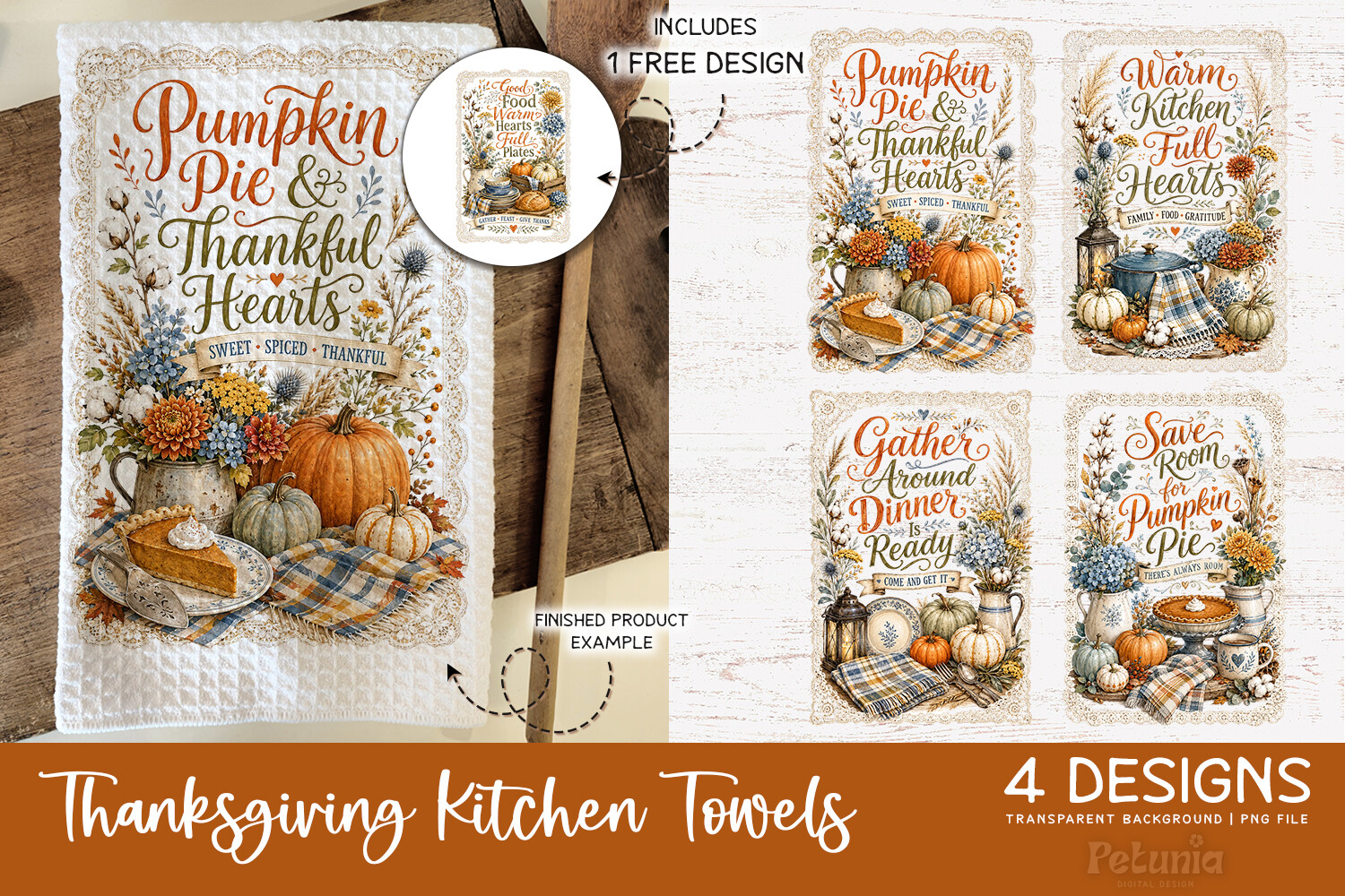 Thanksgiving Kitchen Towel PNG