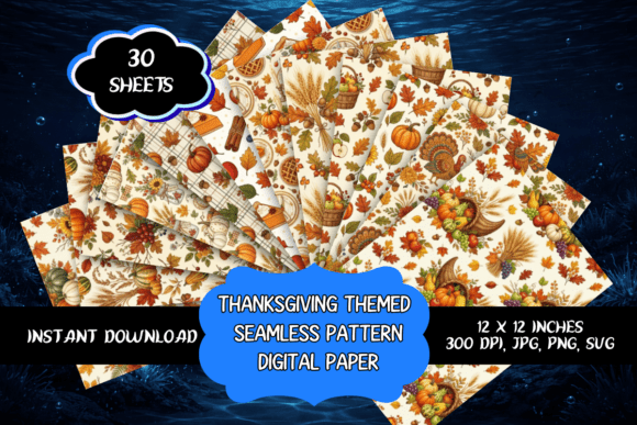 Thanksgiving Seamless Digital Paper Graphics