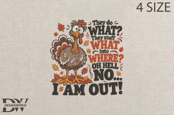 Thanksgiving Turkey Embroidery Design