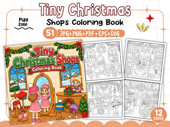 Tiny Christmas Shops Coloring Pages