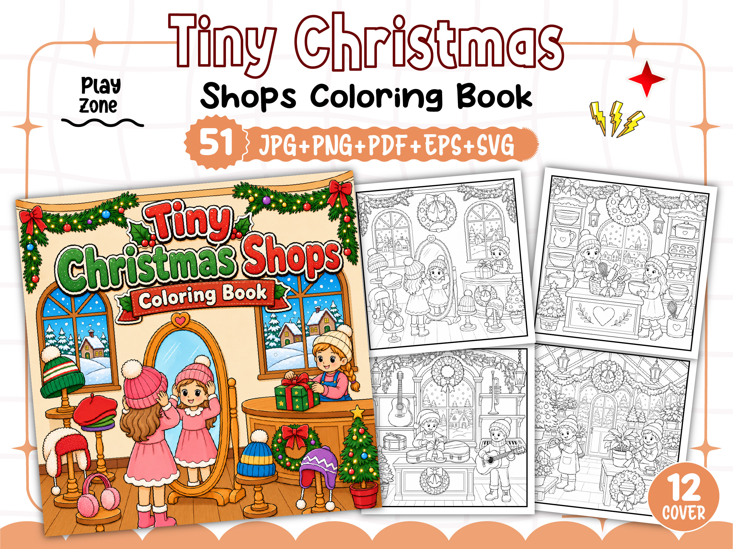 Tiny Christmas Shops Coloring Pages