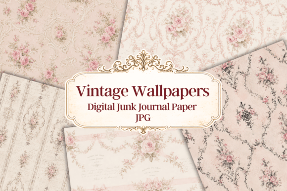 Vintage Wallpapers Junk Journal Sheets