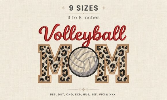 Volleyball Mom Leopard Graphic DST PES