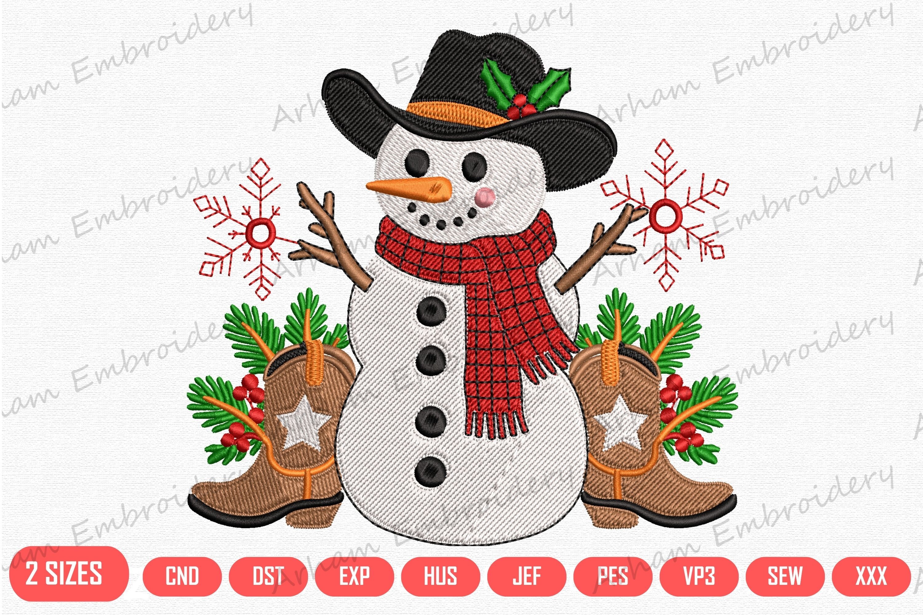 Western Cowboy Snowman