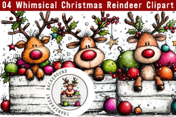 Whimsical Christmas Reindeer Clipart Png