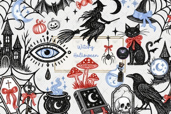 Witchy Halloween Whimsical Clipart