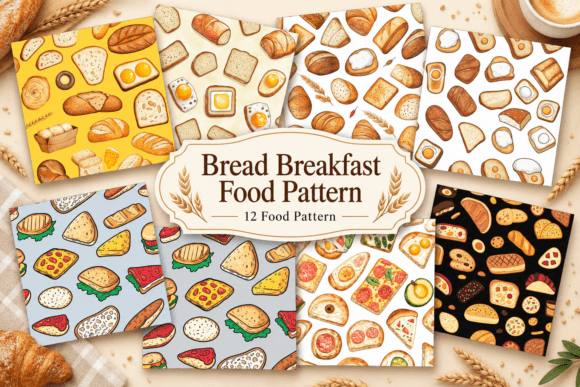 Bread Breakfast Food Pattern