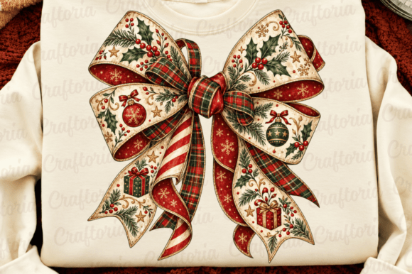 Christmas Bow Png, Vintage Christmas Png
