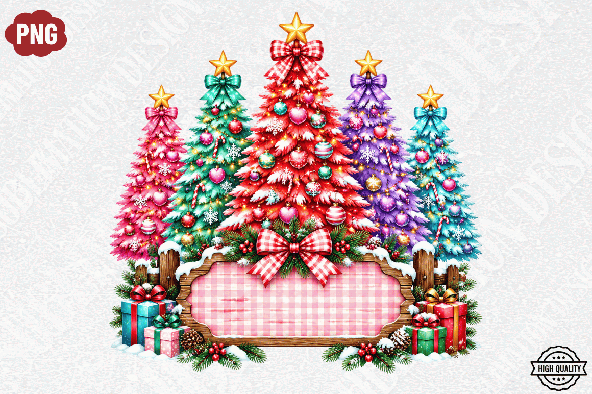 Colorful Christmas Tree Png,
