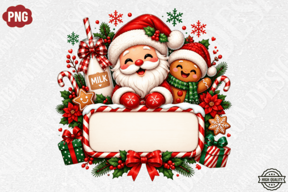 Santa Christmas Gift Tag Png,