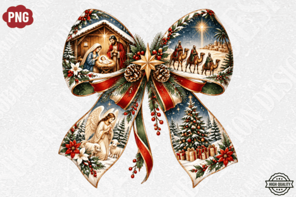 Vintage Christmas Bow Png, Christmas Png
