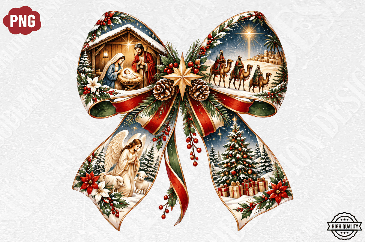 Vintage Christmas Bow Png, Christmas Png