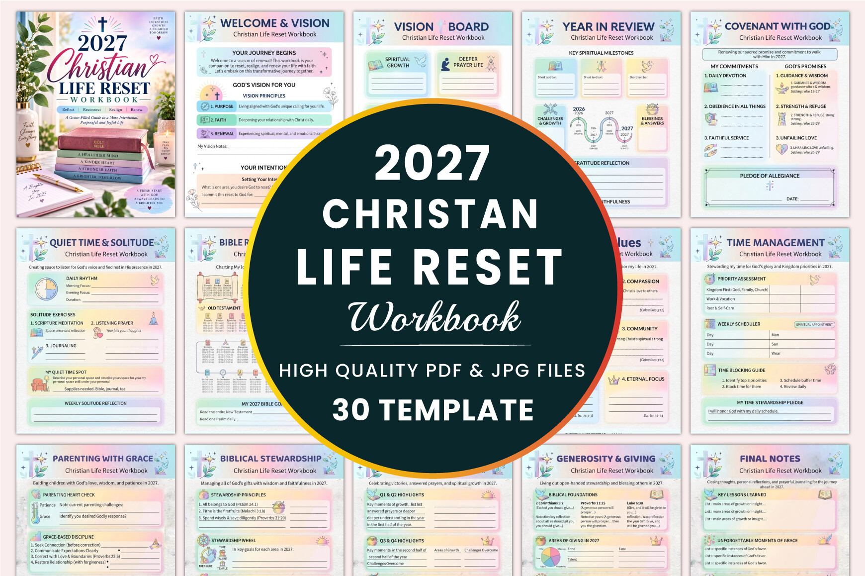 2027 Christian Life Reset Workbook KDP