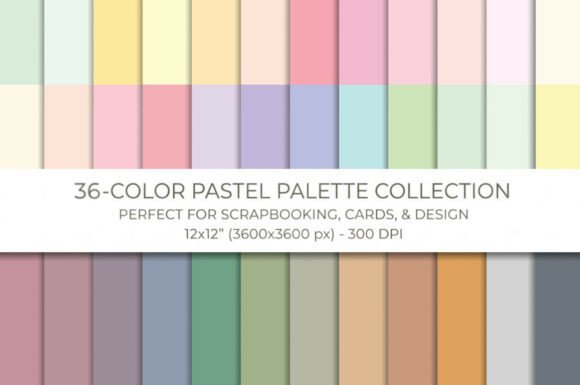 36 Pastel Color Digital Paper Pack