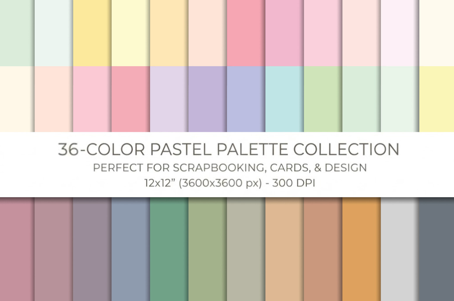 36 Pastel Color Digital Paper Pack