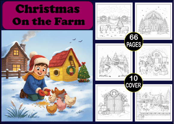 66 Christmas on the Farm Coloring Book