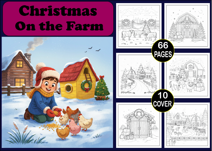 66 Christmas on the Farm Coloring Book