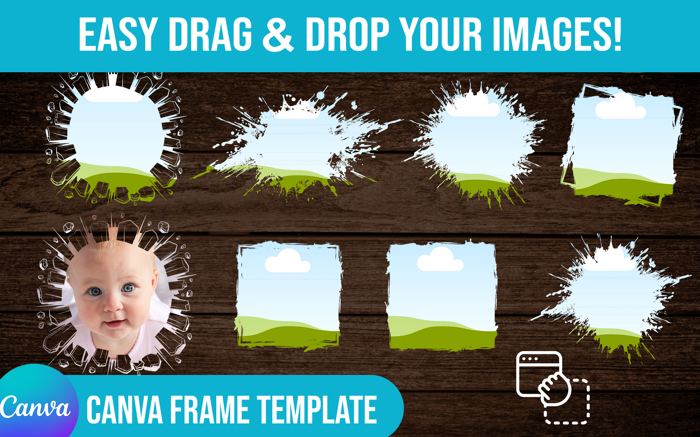 7 Brushstroke Canva Frame Template