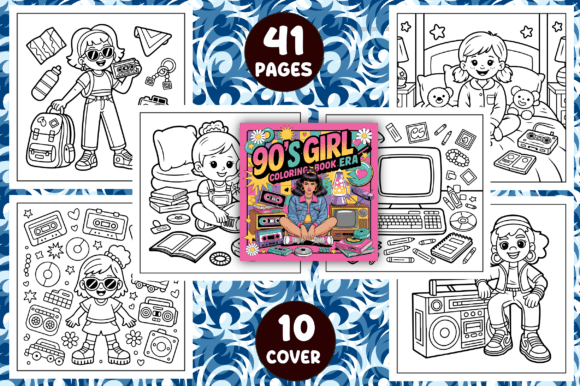 90's Girl Era Coloring Pages for Adults