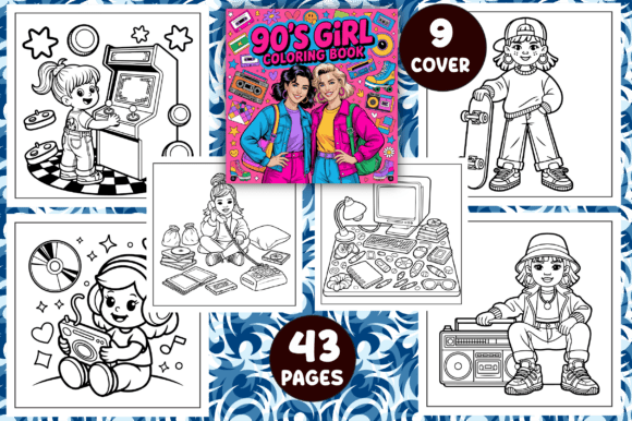 90's Girl Era Coloring Pages for Adults