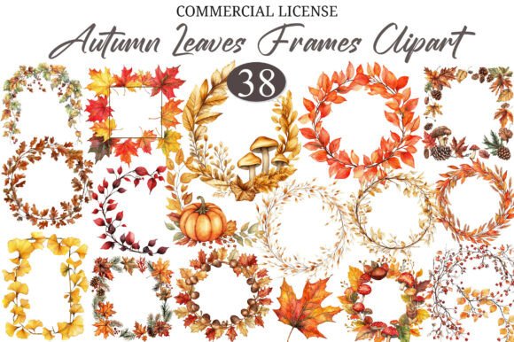 Autumn Leaves Frames Clipart