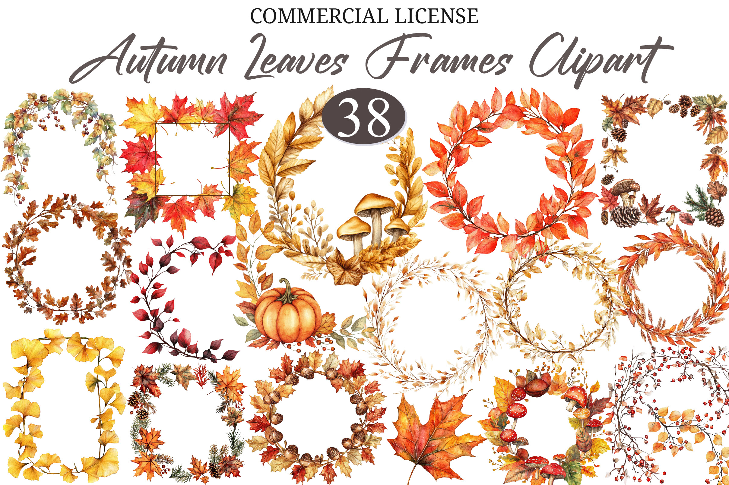 Autumn Leaves Frames Clipart