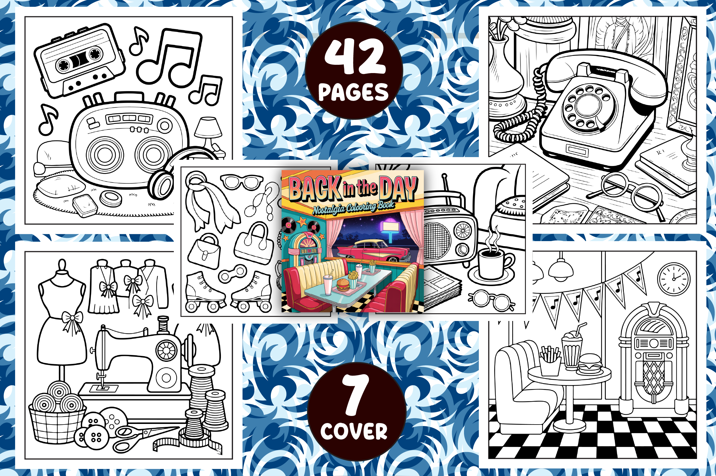 BACK in the DAY: Nostalgia Coloring Book