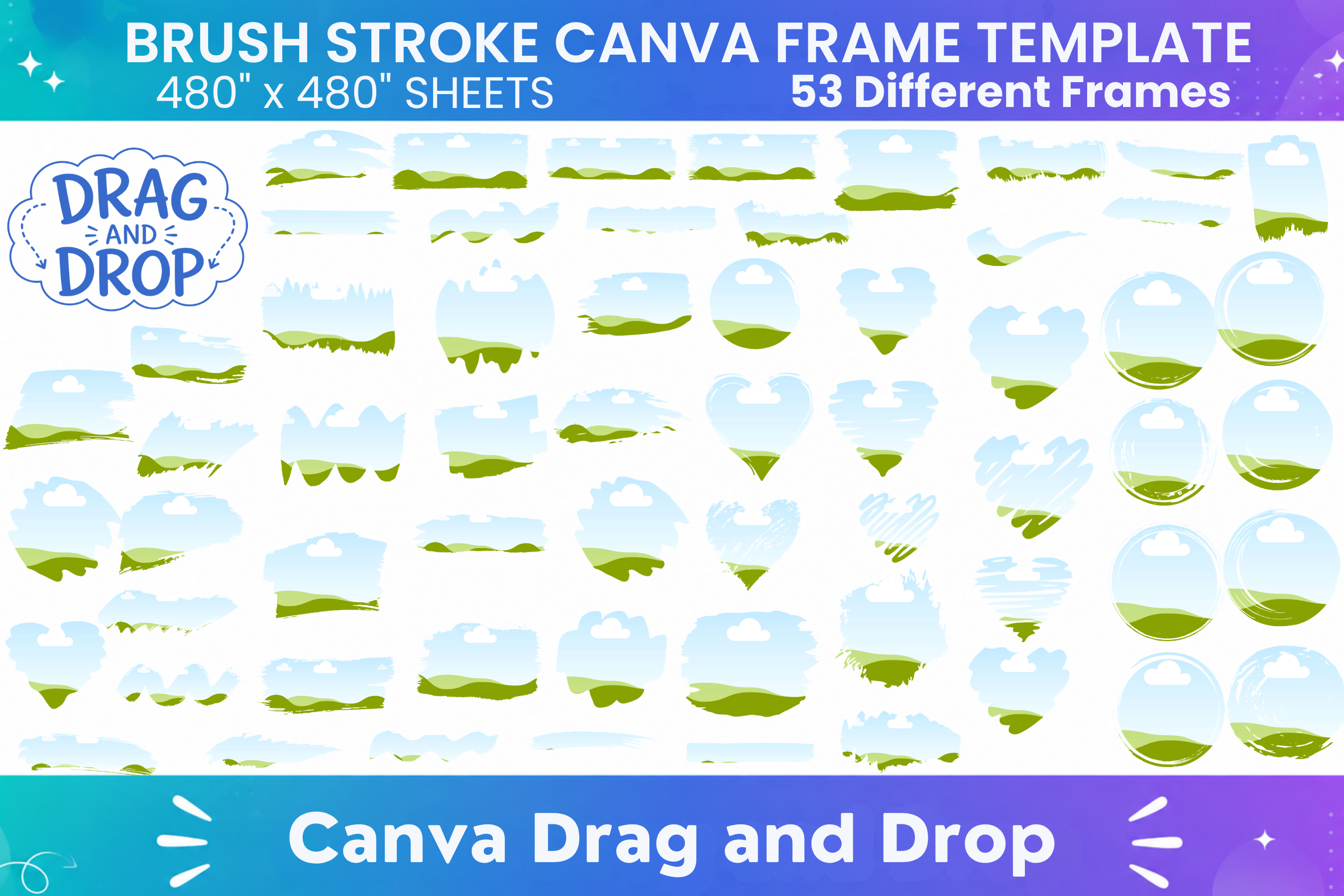 Brush Strokes Canva Frame Template