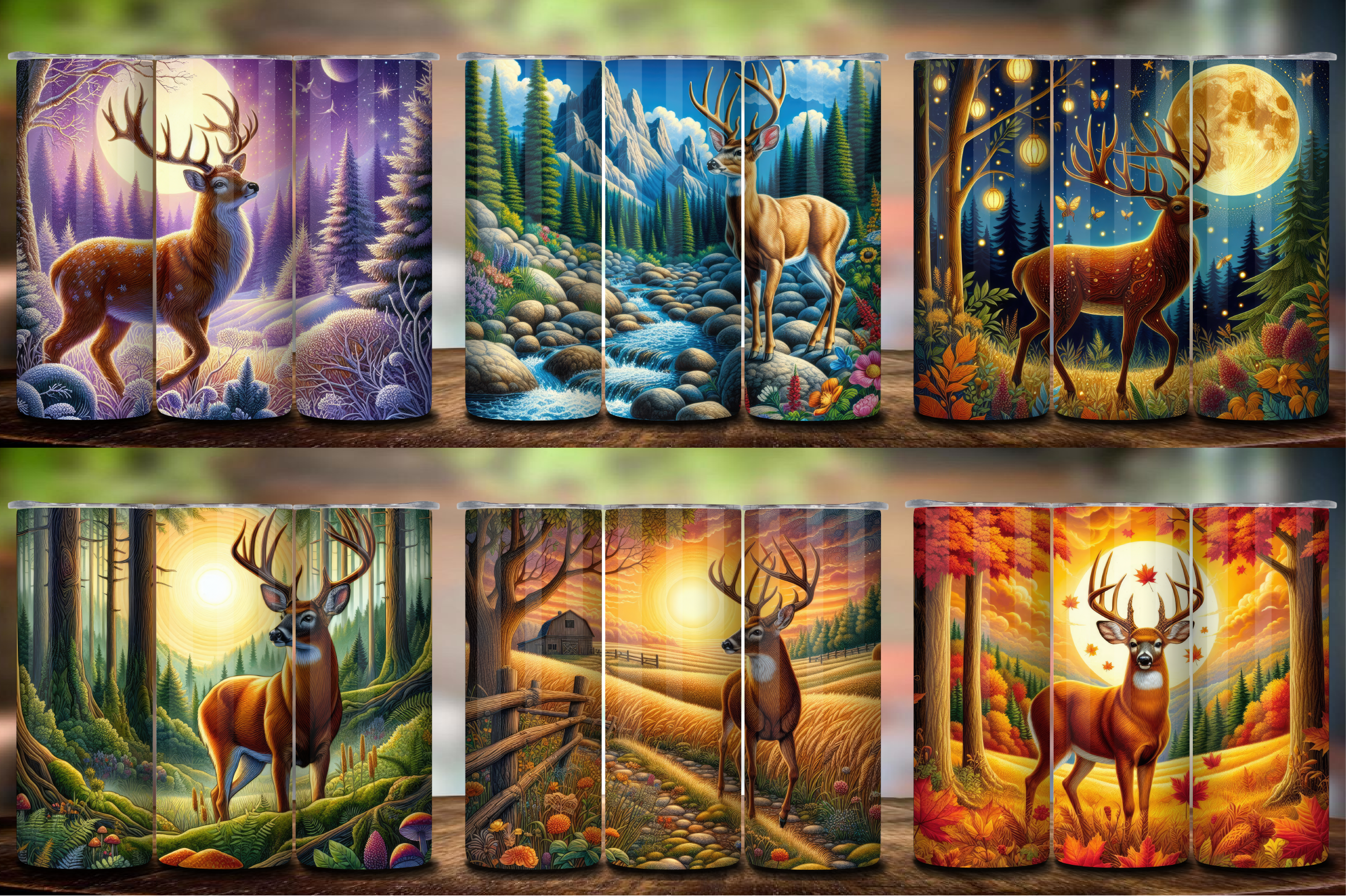 Buck Hunting Tumbler Wrap Pack 6-in-1