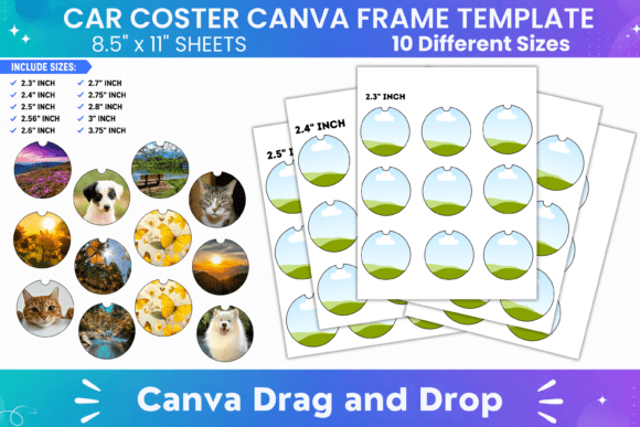 Car Coaster Canva Frame Template
