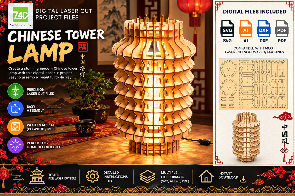 Chinese Tower Lamp DIY Chinese Inspired