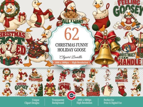 Christmas Funny Holiday Goose Clipart