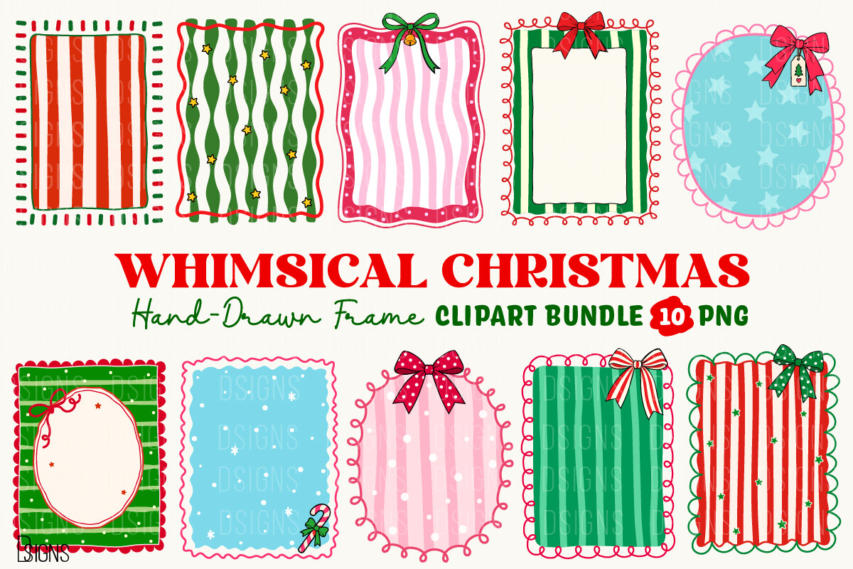 Christmas Hand-Drawn Frame Bundle PNG