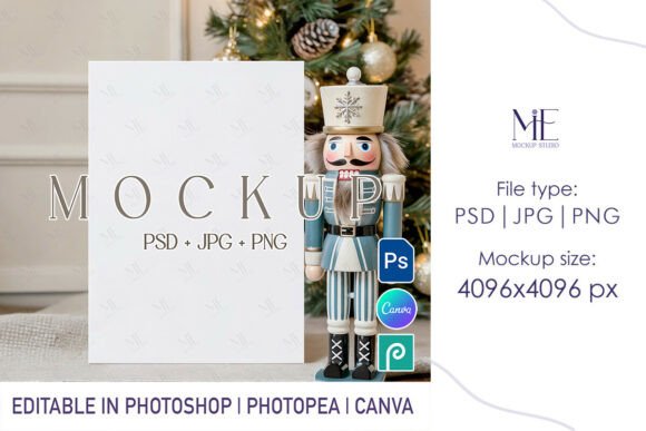 Christmas Nutcracker Card Mockup 5x7