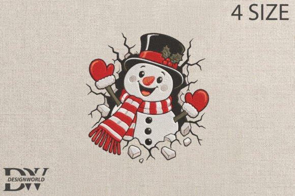 Christmas Snowman Embroidery Design