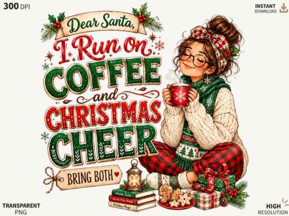 Coffee and Christmas Cheer PNG