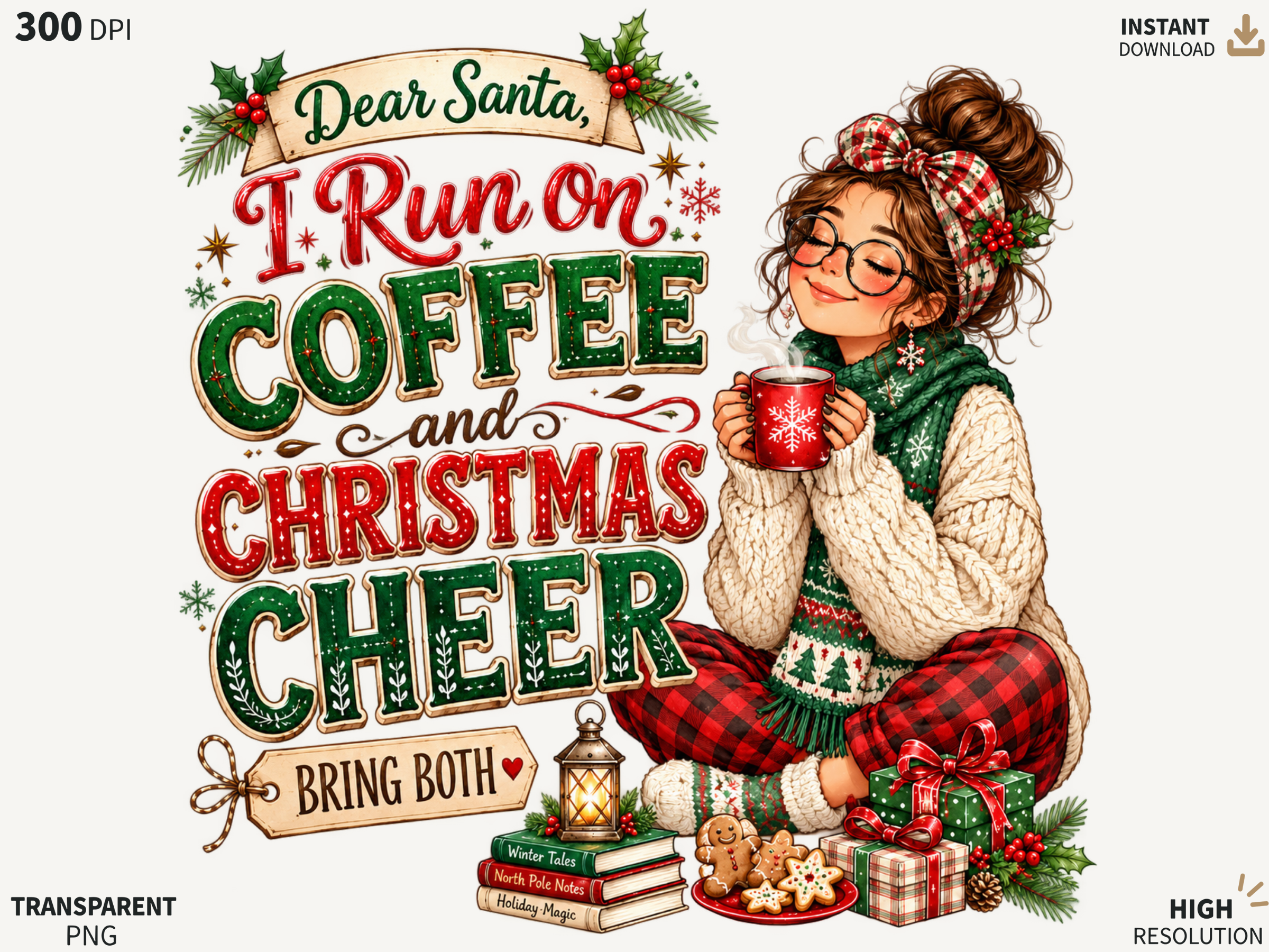 Coffee and Christmas Cheer PNG