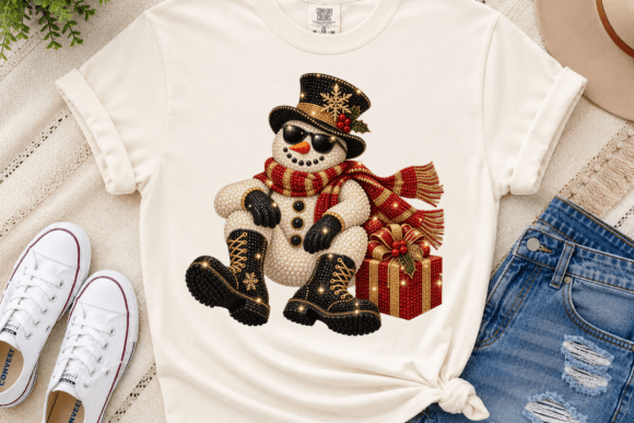 Cool Snowman Christmas PNG Sublimation