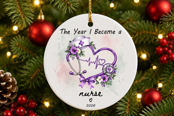 Custom Nurse Christmas Ornament PNG
