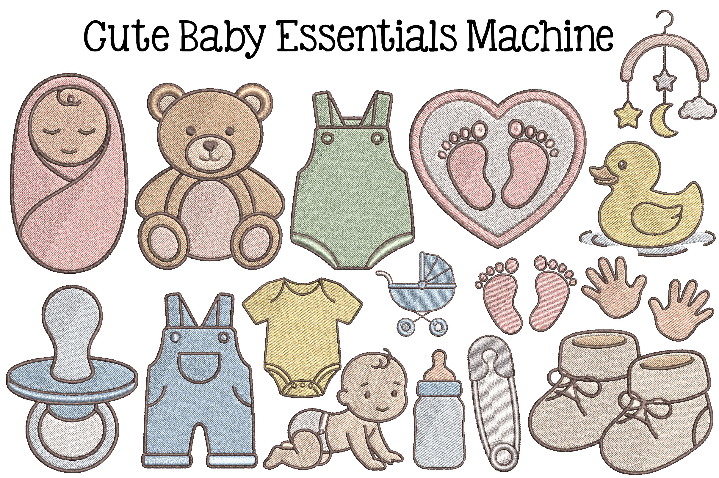 Cute Baby Essentials Machine Embroidery