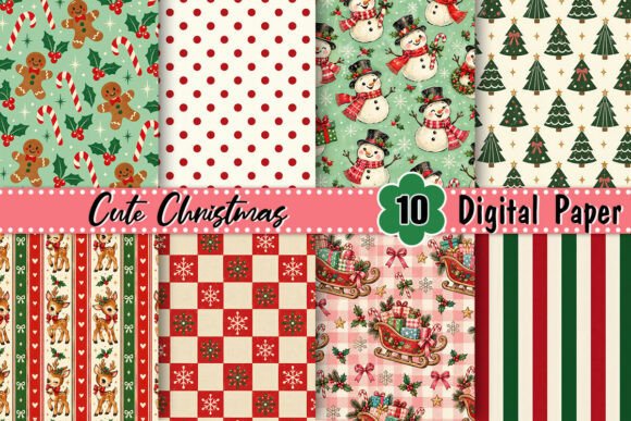 Cute Christmas Digital Paper