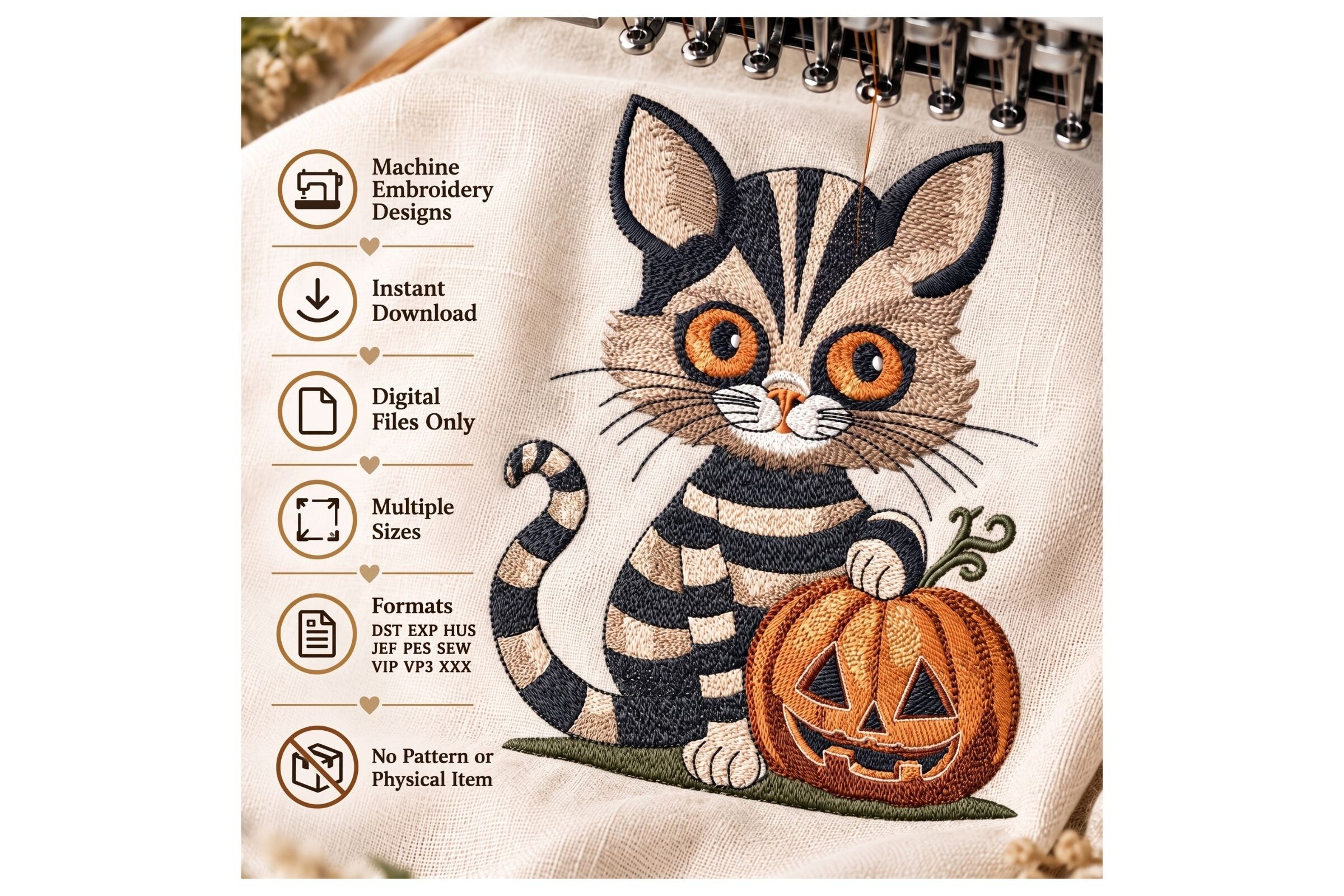 Cute Halloween Cat Pumpkin
