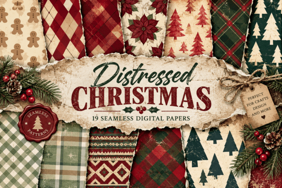 Distressed Christmas Digital Pattern