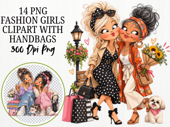 Fashion Girl Clipart, Stylish Women PNG