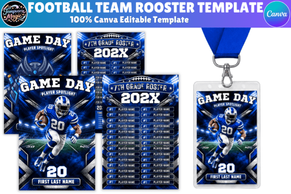 Football Team Roster Canva Template
