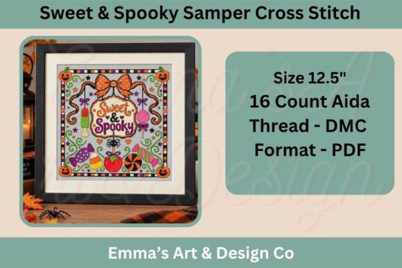 Halloween Cross Stitch Pattern Sampler
