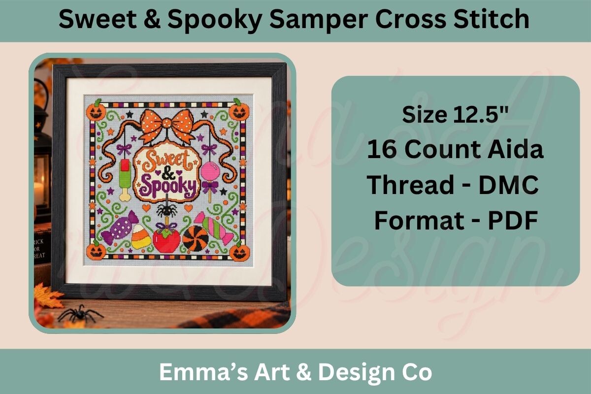 Halloween Cross Stitch Pattern Sampler