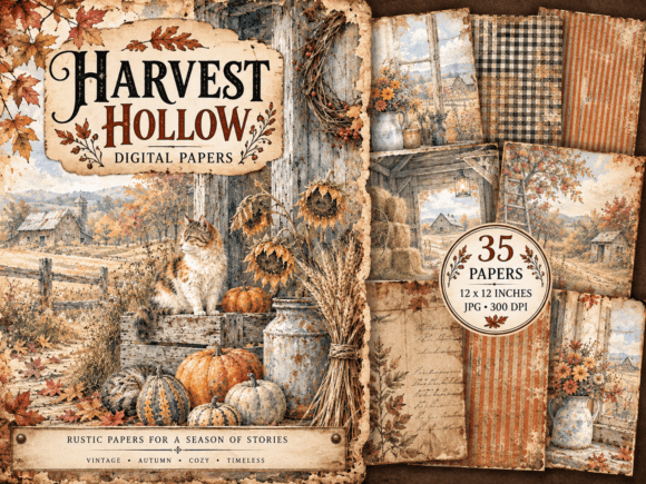 Harvest Hollow 12x12 Autumn Backgrounds