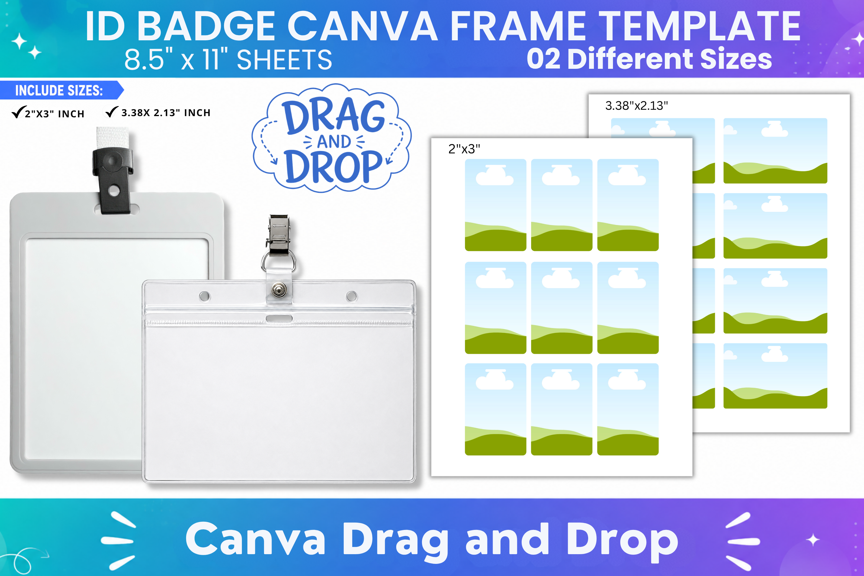 ID Badge Canva Frame Template Editable